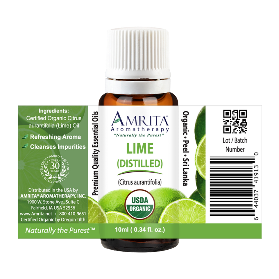 Lime Steam Distilled Organic Essential Oil by Amrita