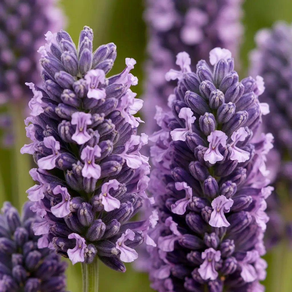 Close-up of Lavender Stoechas flowers showing detailed petals
